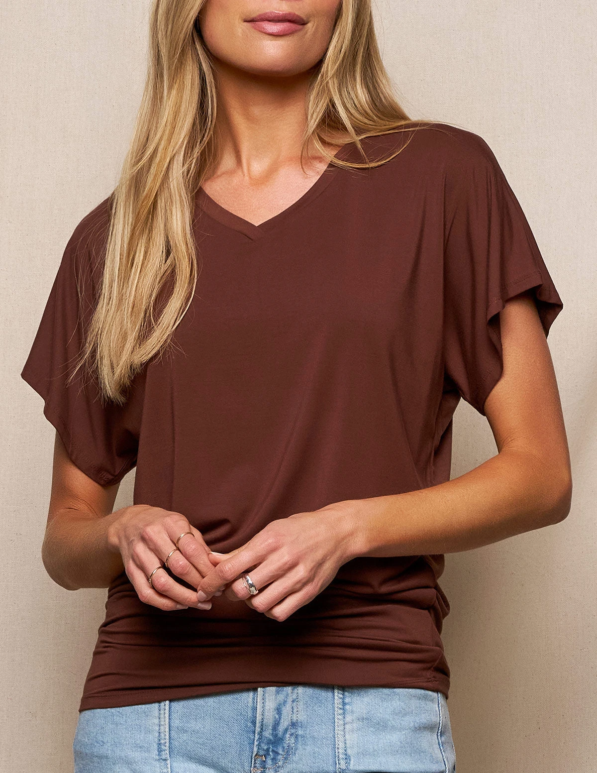 Bamboo Dolman Tunic - Cocoa 3 Bamboo Dolman Tunic - Cocoa - Image 3