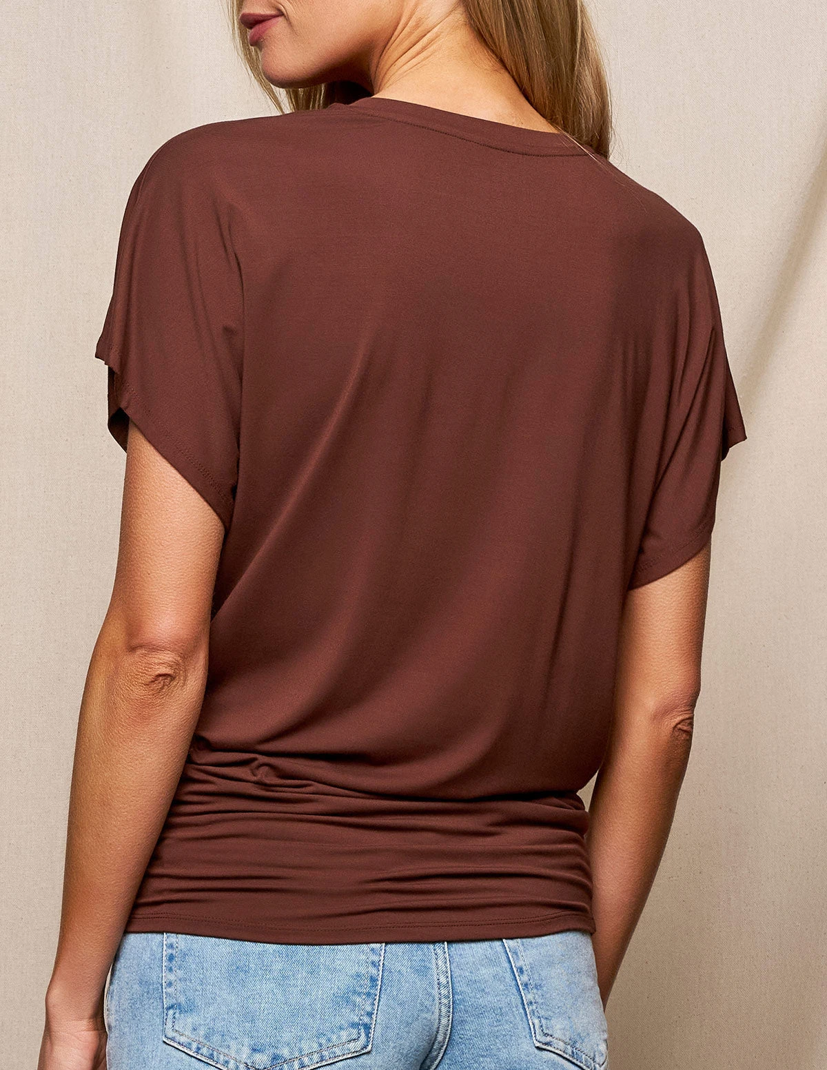 Bamboo Dolman Tunic - Cocoa 2 Bamboo Dolman Tunic - Cocoa - Image 2