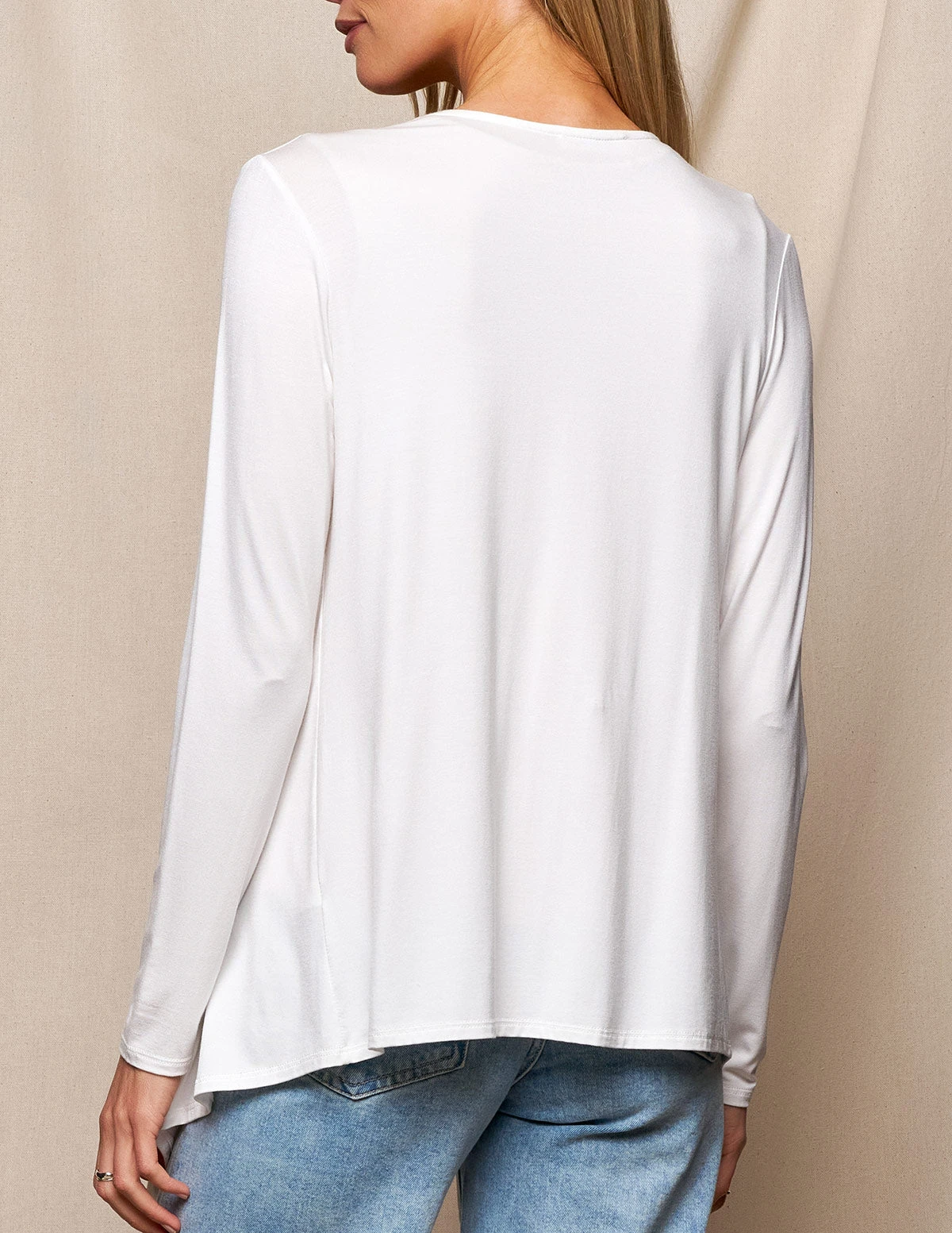 Bamboo Open Front Jacket - Soft White 2 Bamboo Open Front Jacket - Soft White - Image 2