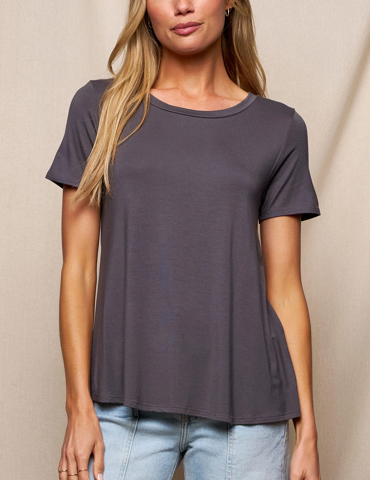 Bamboo Relaxed Tee - Grey 1 Bamboo Relaxed Tee - Grey