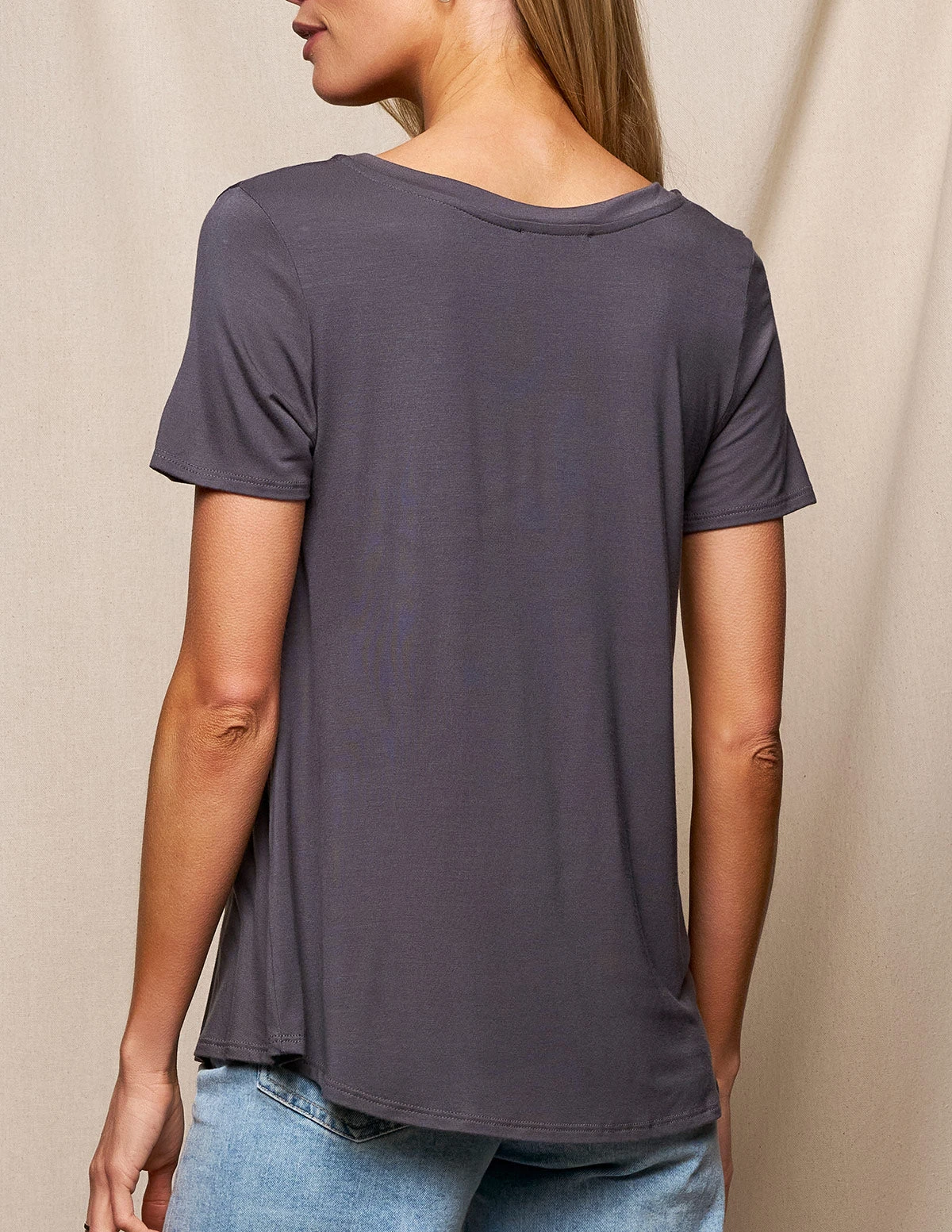 Bamboo Relaxed Tee - Grey 2 Bamboo Relaxed Tee - Grey - Image 2