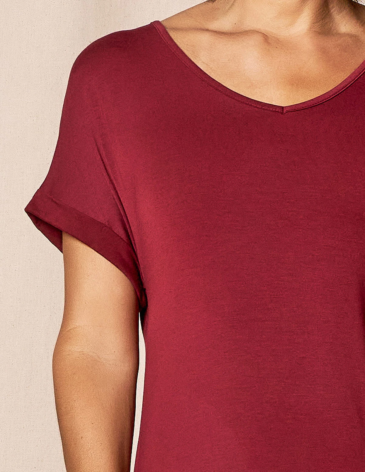 Bamboo Sleep Dress - Burgundy 4 Bamboo Sleep Dress - Burgundy - Image 4