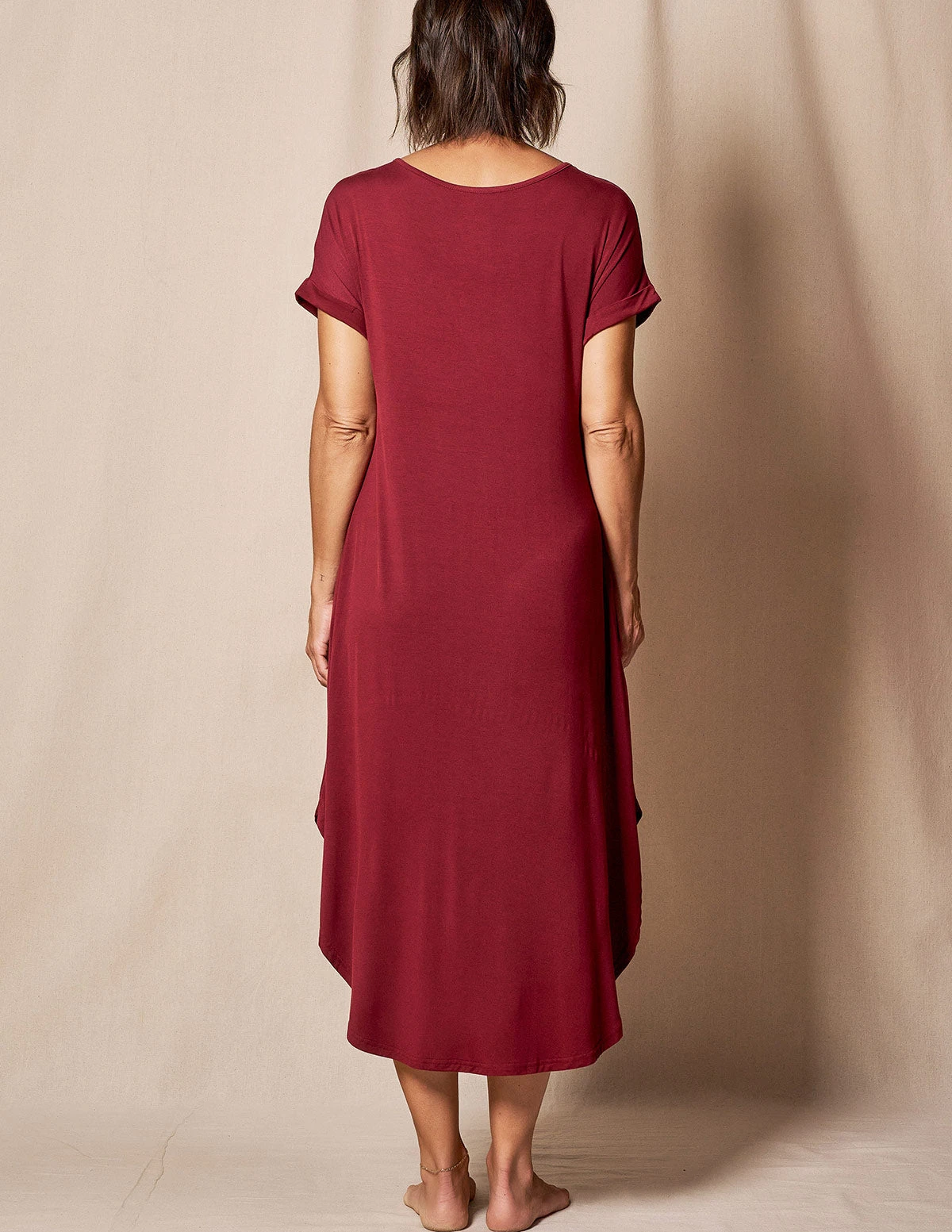 Bamboo Sleep Dress - Burgundy 2 Bamboo Sleep Dress - Burgundy - Image 2