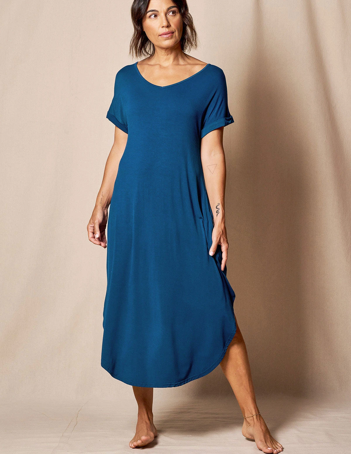 Bamboo Sleep Dress - Atlantic Blue 3 Bamboo Sleep Dress - Atlantic Blue - Image 3