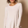Bamboo Relaxed Long Sleeve Tee - Sandshell - XL Only