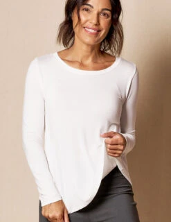 Bamboo Relaxed Long Sleeve Tee - Soft White 6 Bamboo Relaxed Long Sleeve Tee - Soft White -Sivana Spirit Shop SIVANASPIRIT 08292024 3751