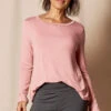 Bamboo Relaxed Long Sleeve Tee - Rosewater