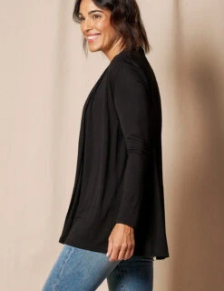 Bamboo Banded Front Cardigan - Black - Small Only -Sivana Spirit Shop SIVANASPIRIT 08292024 4132