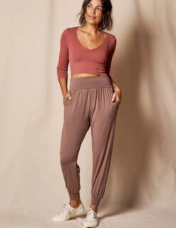 Foldover Waist Bamboo Joggers -Sivana Spirit Shop SIVANASPIRIT 08292024 4245