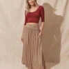 Bamboo Maxi Skirt - Cappuccino