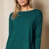 Bamboo Dolman Long Sleeve Tee - Teal