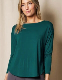 Bamboo Dolman Long Sleeve Tee - Teal