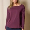 Bamboo Dolman Long Sleeve Tee - Fig