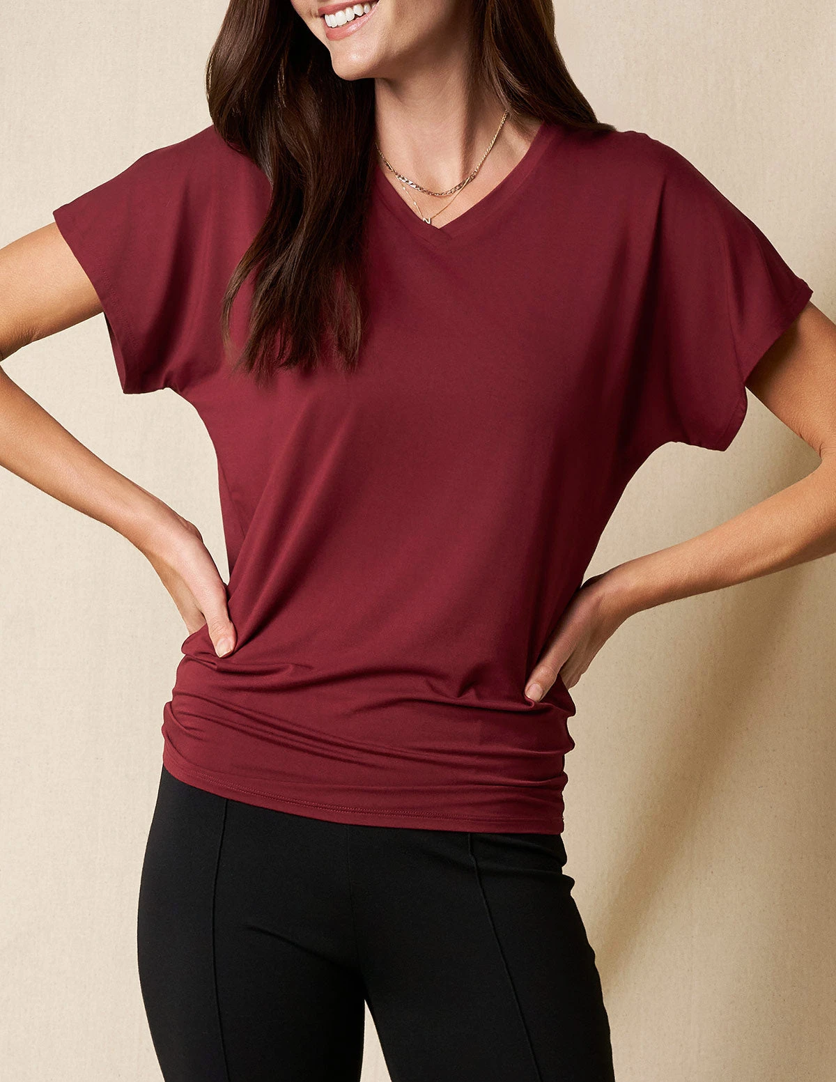 Bamboo Dolman Tunic - Cabernet 2 Bamboo Dolman Tunic - Cabernet - Image 2