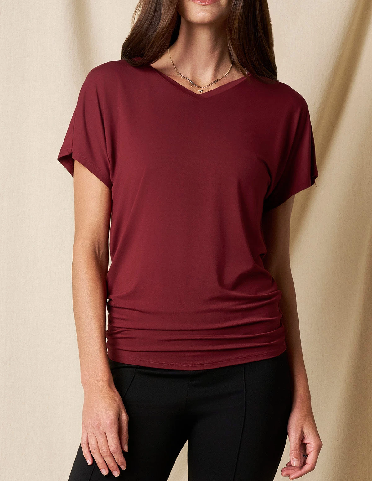 Bamboo Dolman Tunic - Cabernet 4 Bamboo Dolman Tunic - Cabernet - Image 4