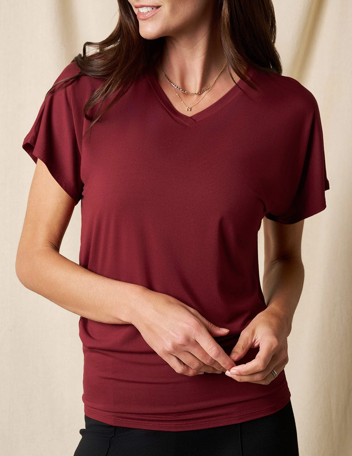 Bamboo Dolman Tunic - Cabernet 1 Bamboo Dolman Tunic - Cabernet