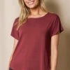 Bamboo Dolman Tee - Cabernet