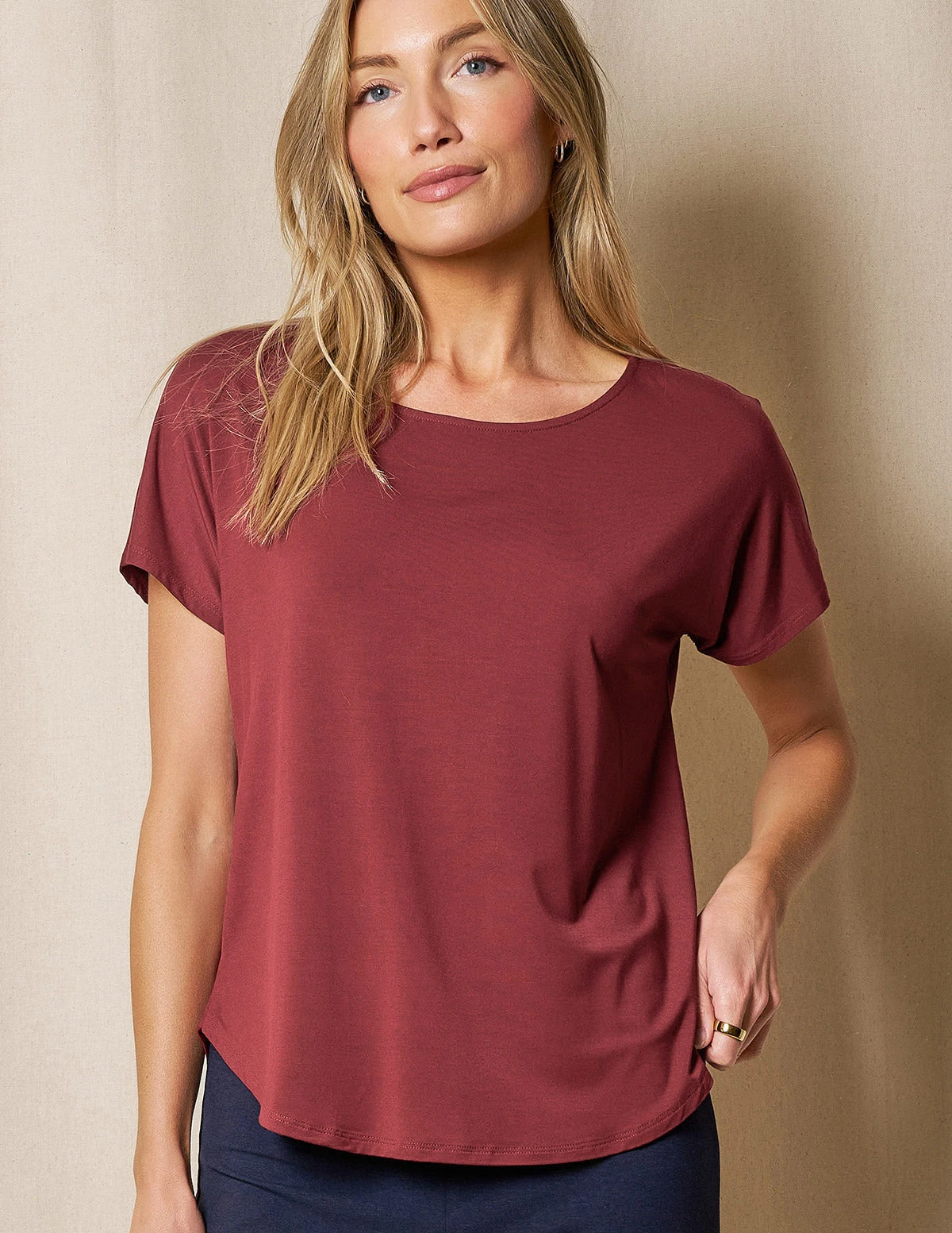Bamboo Dolman Tee - Cabernet 3 Bamboo Dolman Tee - Cabernet - Image 3
