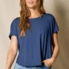 Bamboo Dolman Tee - Navy