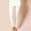 Bamboo Leggings With Skirt - Soft White
