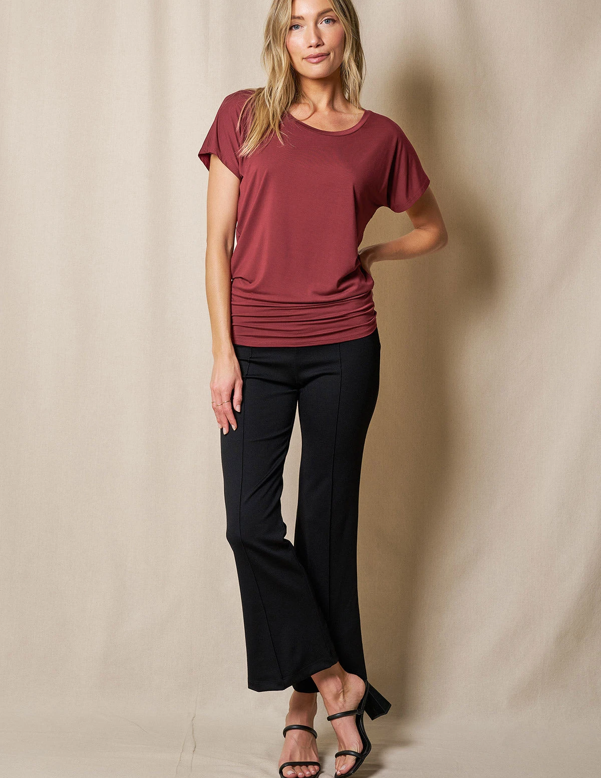 Bamboo Ponte Knit Flare Pants - Black 1 Bamboo Ponte Knit Flare Pants - Black