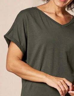 Bamboo / Organic Cotton V-Neck Dolman Top - Juniper -Sivana Spirit Shop TL29 FON CC 3 a1c2b85a 12dd 4fdc a82b 24a62245ccb0