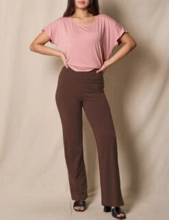Bamboo / Organic Cotton Classic Straight Leg Pants - Walnut -Sivana Spirit Shop TL41 CCFF 1