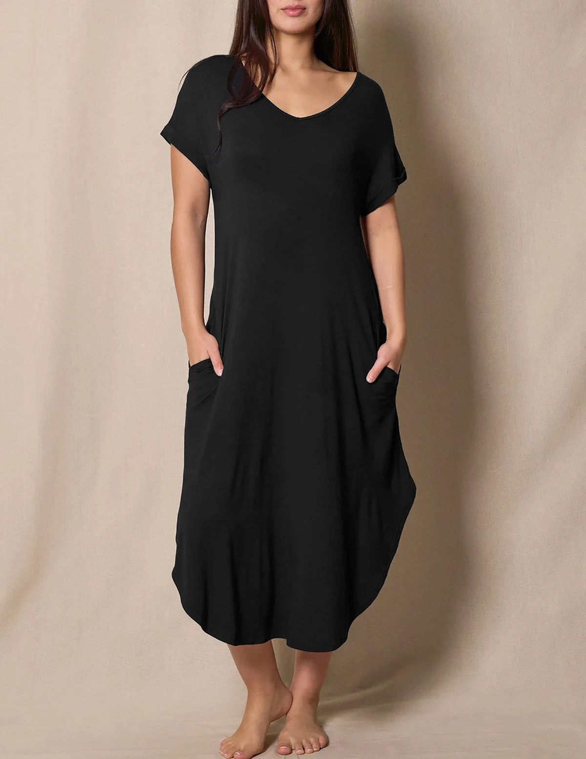 Bamboo Sleep Dress - Black 1 Bamboo Sleep Dress - Black