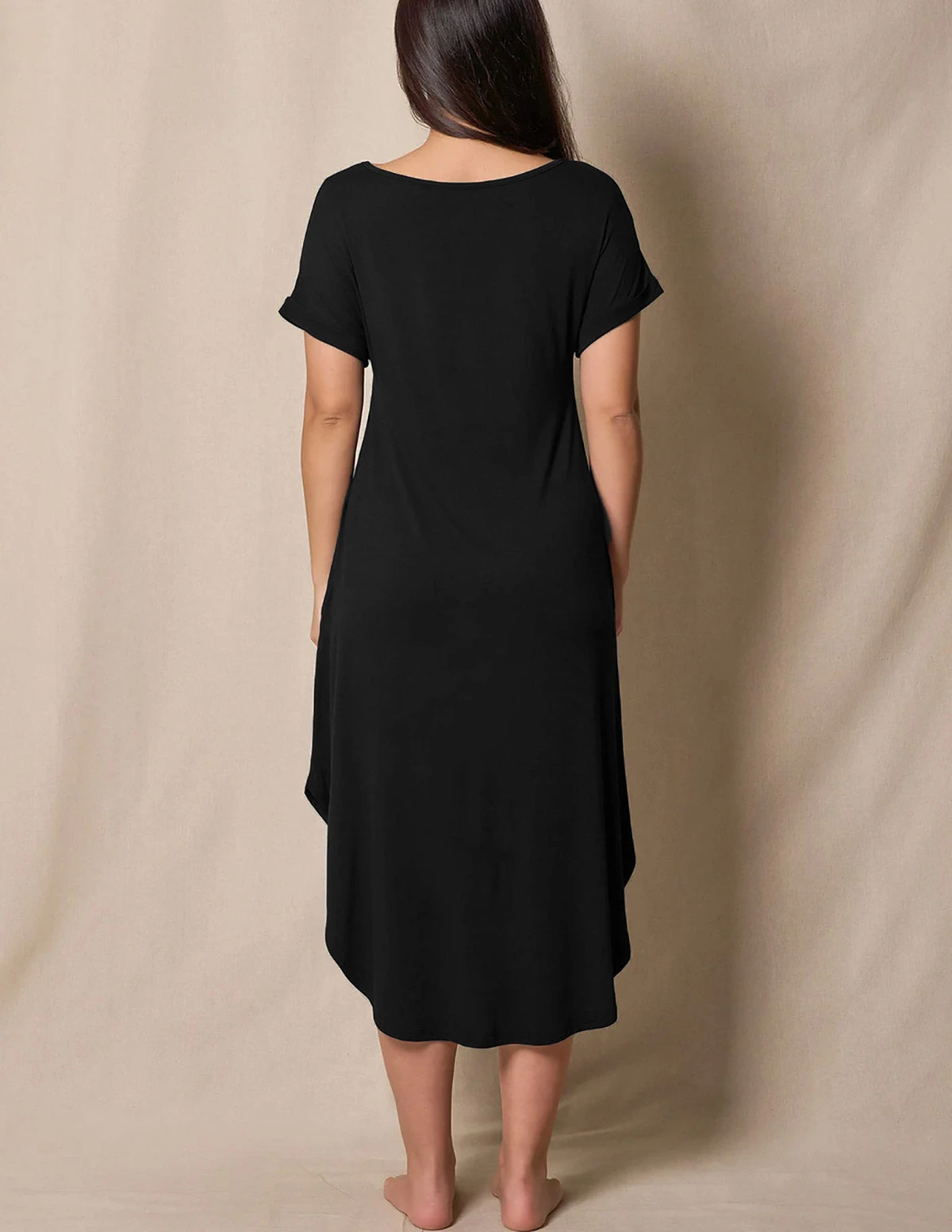 Bamboo Sleep Dress - Black 2 Bamboo Sleep Dress - Black - Image 2