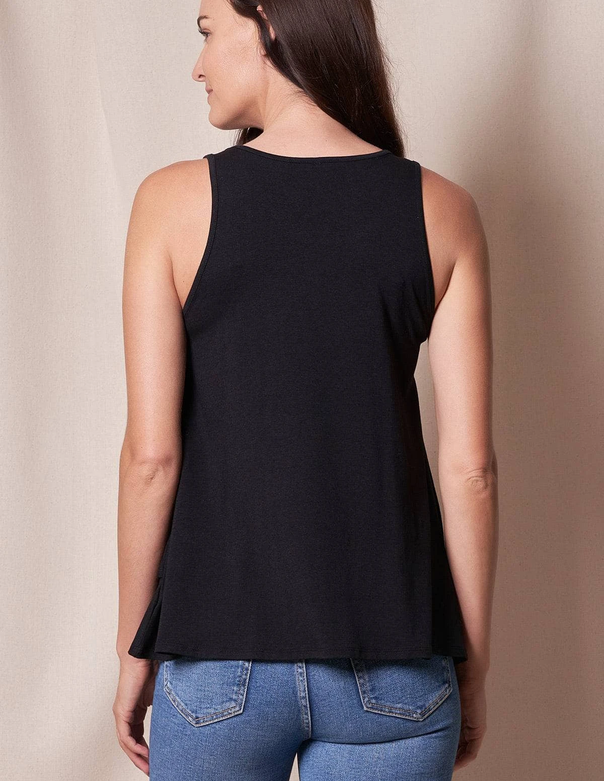 Bamboo / Organic Cotton Layered Tank - Black 2 Bamboo / Organic Cotton Layered Tank - Black - Image 2