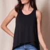 Bamboo / Organic Cotton Layered Tank - Black