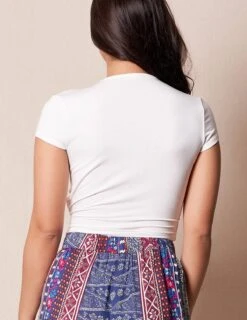 Bamboo Cap Sleeve Wrap Top - Soft White -Sivana Spirit Shop sivana bamboo cap sleeve wrap top 32763220426935 feebbb90 443c 46d2 b515 23208204dd24