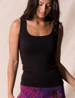Bamboo Double Layered Tank Top - Black -Sivana Spirit Shop sivana bamboo double layered tank top 31743064015031