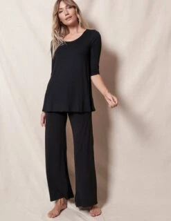 Bamboo Flare Pants - Black -Sivana Spirit Shop sivana bamboo flare pants 31103408898231