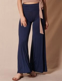 Bamboo Flare Pants - Navy 8 Bamboo Flare Pants - Navy -Sivana Spirit Shop sivana bamboo flare pants 32493206044855
