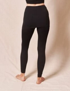 Bamboo Leggings With Skirt - Black -Sivana Spirit Shop sivana bamboo leggings with skirt 30588175286455