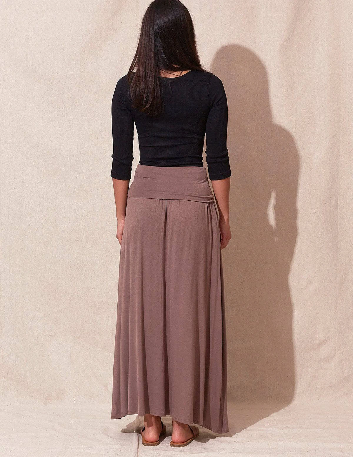 Bamboo Maxi Skirt - Mocha 2 Bamboo Maxi Skirt - Mocha - Image 2