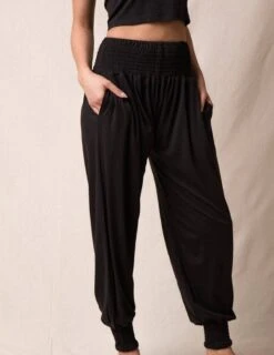 Bamboo / Organic Cotton Taj Pocket Pants - Black -Sivana Spirit Shop sivana bamboo organic cotton taj pocket pants 31313140678839