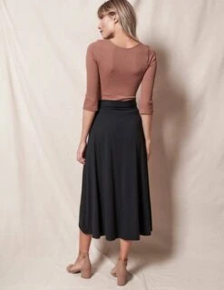 Bamboo / Organic Cotton Wrap Skirt - Black -Sivana Spirit Shop sivana bamboo organic cotton wrap skirt 31092492435639