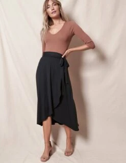 Bamboo / Organic Cotton Wrap Skirt - Black -Sivana Spirit Shop sivana bamboo organic cotton wrap skirt 31092493058231
