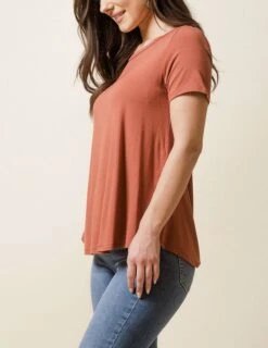 Bamboo Relaxed Tee - Rust -Sivana Spirit Shop sivana bamboo relaxed tee 28039671185591