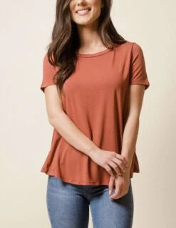 Bamboo Relaxed Tee - Rust