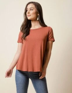 Bamboo Relaxed Tee - Rust -Sivana Spirit Shop sivana bamboo relaxed tee 30195012698295