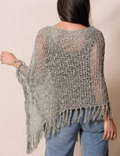 Handwoven Riva Knit Fringe Poncho -Sivana Spirit Shop sivana handwoven riva knit fringe poncho 31937837629623