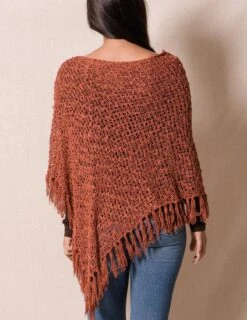 Handwoven Riva Knit Fringe Poncho -Sivana Spirit Shop sivana handwoven riva knit fringe poncho 31937837662391