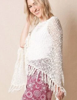 Handwoven Riva Knit Fringe Poncho -Sivana Spirit Shop sivana handwoven riva knit fringe poncho 32659946766519