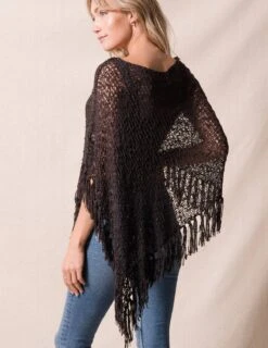 Handwoven Riva Knit Fringe Poncho -Sivana Spirit Shop sivana handwoven riva knit fringed poncho 31905535754423