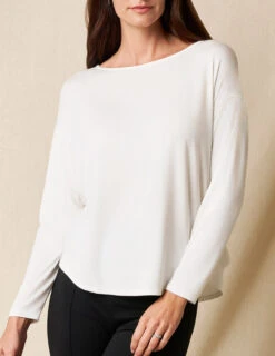 Bamboo Dolman Long Sleeve Tee - Soft White -Sivana Spirit Shop sivana01295545 final