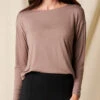 Bamboo Dolman Long Sleeve Tee - Mocha