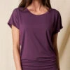 Bamboo Scoop Neck Dolman Tunic - Fig